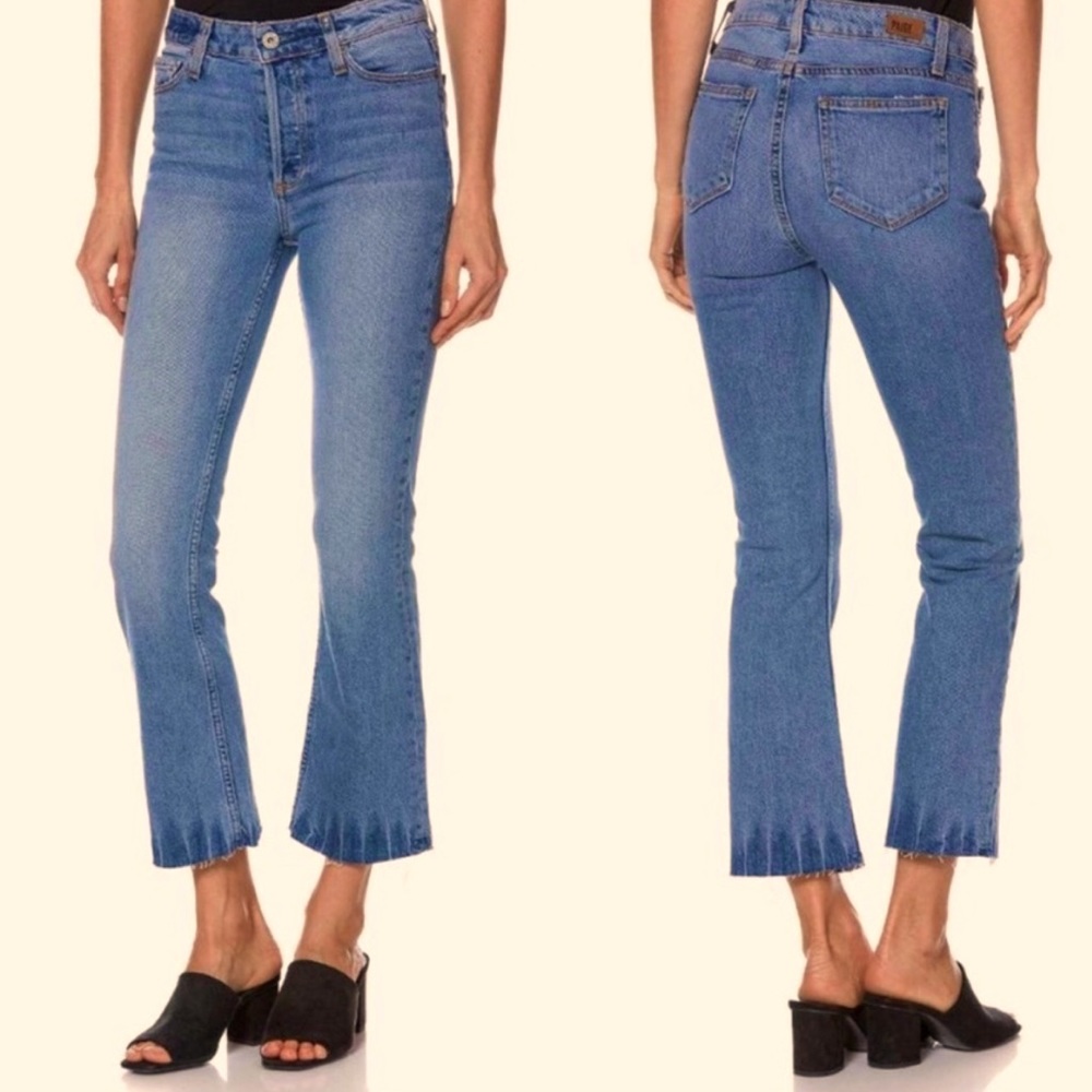 Paige Collette HighRise Cropped Flare raw hem